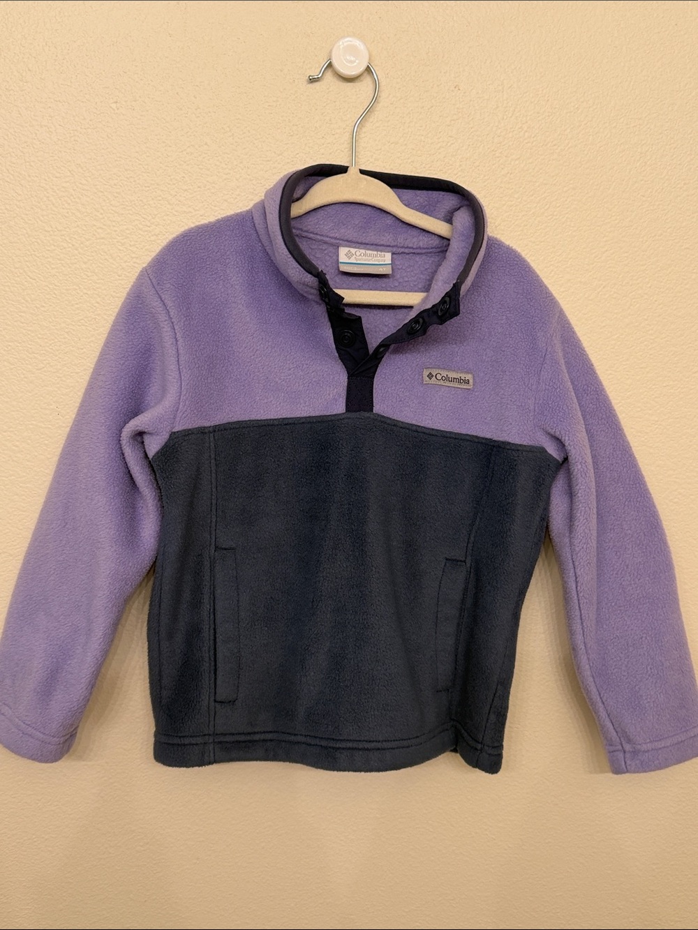 Columbia Kids Purple and Charcoal Half-Snap Fleece Pullover